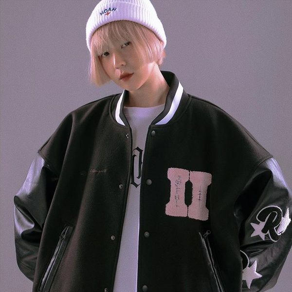 men's jackets splicing coat versatile couple wear hiphop clothes harajuku embroidery athletic thickened cotton padded jacket, Black;brown
men's jackets splicing coat versatile couple wear hiphop clothes harajuku embroidery athletic thickened cotton padded jacket, Black;brown