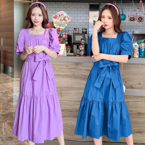 738# maternity dress summer short bubble sleeves solid color easy matching loose stylish pregnant women mom dresses, White
738# maternity dress summer short bubble sleeves solid color easy matching loose stylish pregnant women mom dresses, White