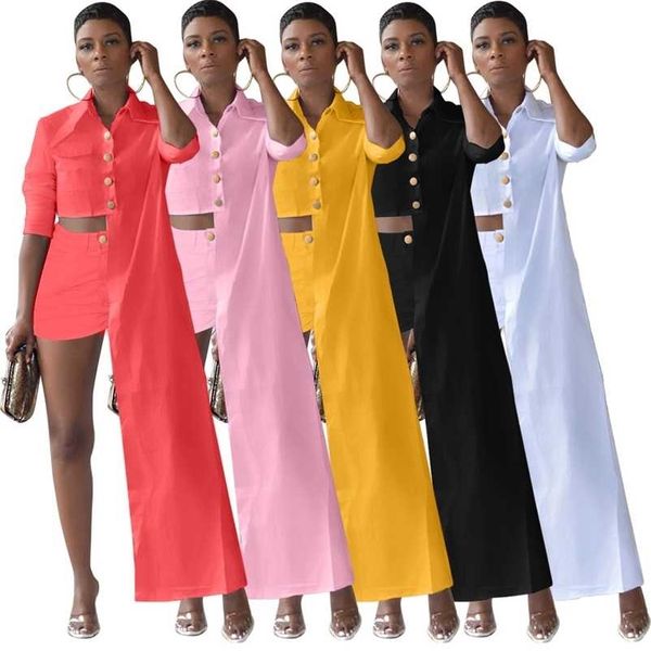 chiclover casual temperament women two piece set wholesale items irregular long blouses shirt and shorts sets buttons streetwear 211029, Black
chiclover casual temperament women two piece set wholesale items irregular long blouses shirt and shorts sets buttons streetwear 211029, Black