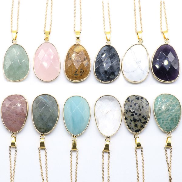 natural quartz stone pendant necklace for women healing jewelry pendulum amethysts amazonite labradorite pink crystal necklace, Silver
natural quartz stone pendant necklace for women healing jewelry pendulum amethysts amazonite labradorite pink crystal necklace, Silver