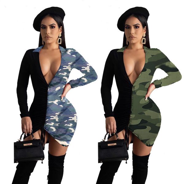 women's dresses k8083 color matching stretch deep v-ne camouflage, Black;gray
women's dresses k8083 color matching stretch deep v-ne camouflage, Black;gray