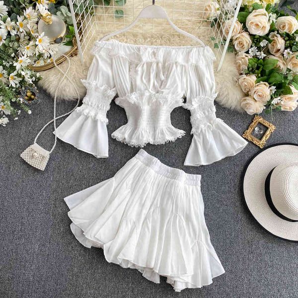 two piece dress french girl suit two-piece female western-style ruffled shoulder flared sleeve short high waist skirt 6anu, White
two piece dress french girl suit two-piece female western-style ruffled shoulder flared sleeve short high waist skirt 6anu, White