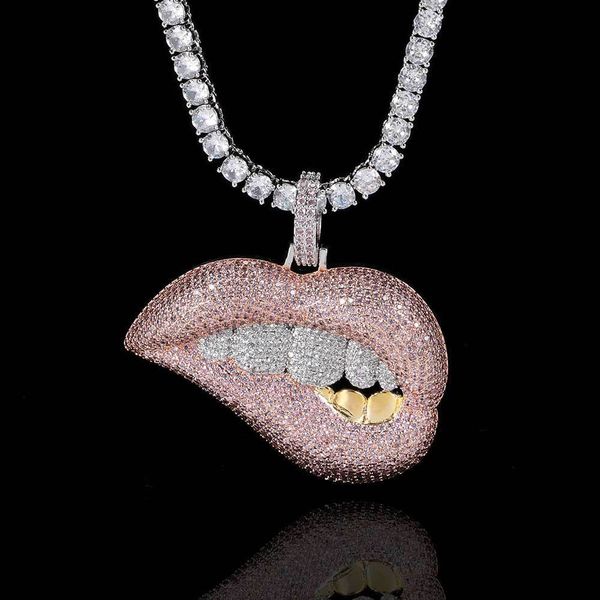 wholesale pink lip biting pendant copper jewelry micro inlaid zircon trendy hip hop necklace popular fashion xmas gift
wholesale pink lip biting pendant copper jewelry micro inlaid zircon trendy hip hop necklace popular fashion xmas gift