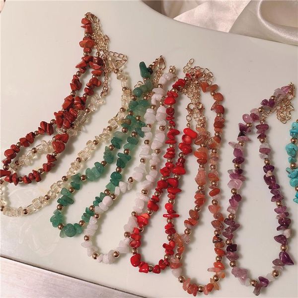 chokers 2021 multi-color irregular stone beads choker necklace fashion women simple chocker jewelry, Golden;silver
chokers 2021 multi-color irregular stone beads choker necklace fashion women simple chocker jewelry, Golden;silver