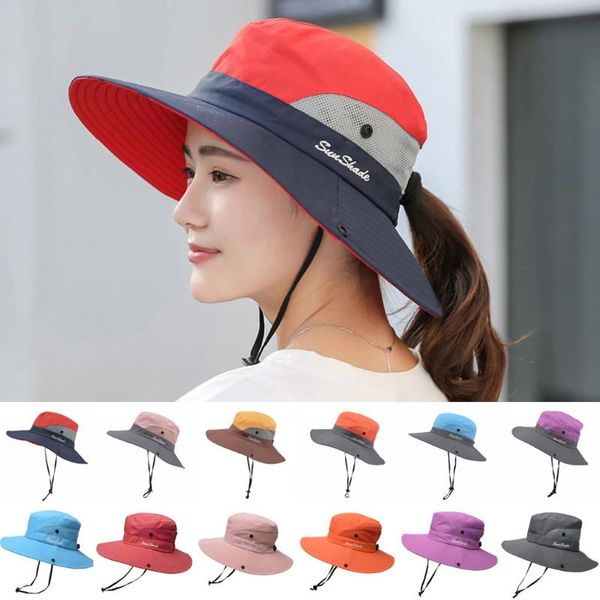 wide brim hats women summer sunhats outdoor uv protection foldable multicolor mesh hat beach fishing camping hiking cap, Blue;gray
wide brim hats women summer sunhats outdoor uv protection foldable multicolor mesh hat beach fishing camping hiking cap, Blue;gray