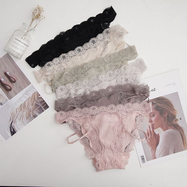 combed cotton low waist triangle women's underwear lace t pants cute, Black;white
combed cotton low waist triangle women's underwear lace t pants cute, Black;white