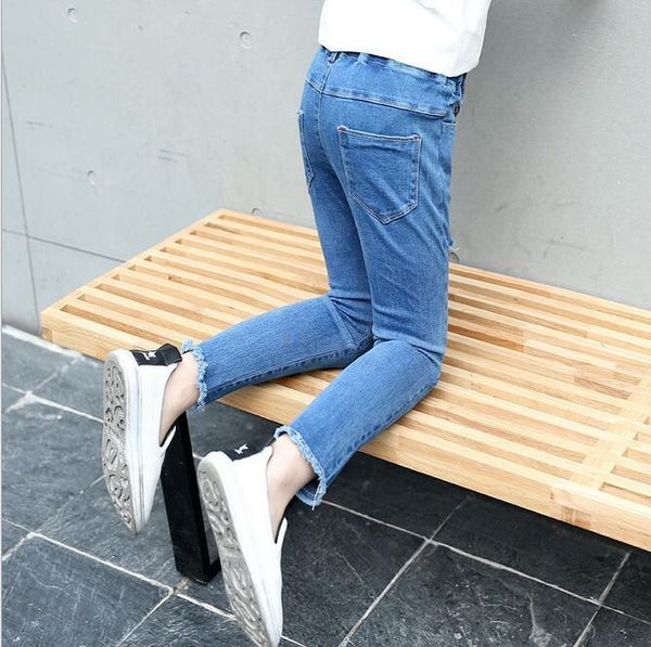 children's clothing 2021 spring girls elastic long trousers female child fashion autumn hole jeans, Blue
children's clothing 2021 spring girls elastic long trousers female child fashion autumn hole jeans, Blue