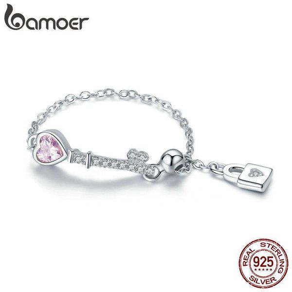 wedding rings bamoer trendy 925 sterling silver love heart lock key chain for women engagement jewelry anel scr425, Slivery;golden
wedding rings bamoer trendy 925 sterling silver love heart lock key chain for women engagement jewelry anel scr425, Slivery;golden