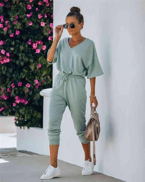 women's tracksuits solid tracksuit women two piece set summer clothes half sleeve v-neck and pants sweat suit female casual lo, Gray
women's tracksuits solid tracksuit women two piece set summer clothes half sleeve v-neck and pants sweat suit female casual lo, Gray