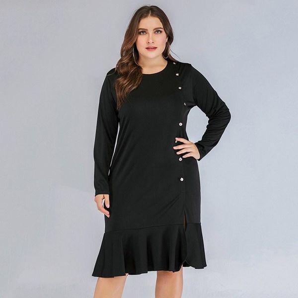 casual dresses large size women fashion open ruffled round neck long sleeve dress pure black loose thin lady plus autumn winter 2021, Black;gray
casual dresses large size women fashion open ruffled round neck long sleeve dress pure black loose thin lady plus autumn winter 2021, Black;gray