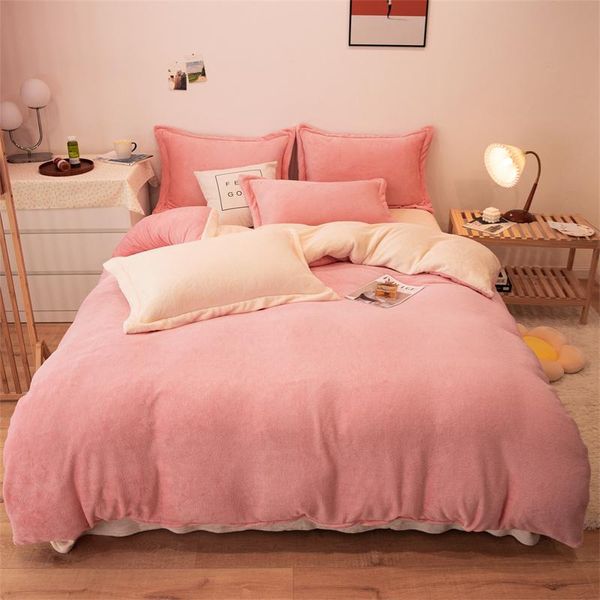 bedding sets 3/4pcs set solid color home soft flannel bed sheet winter warm duvet cover with pillow case
bedding sets 3/4pcs set solid color home soft flannel bed sheet winter warm duvet cover with pillow case