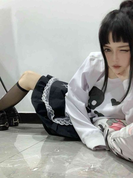 women's tracksuits japanese punk goth print white hoodies gothic harajuku long sleeve pullover streetwear y2k women o neck 77kx, Gray
women's tracksuits japanese punk goth print white hoodies gothic harajuku long sleeve pullover streetwear y2k women o neck 77kx, Gray