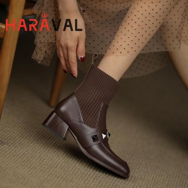 boots haraval ankle shoes women black brown motorcycle spring/autumn solid square toe slip-on footwear e346l
boots haraval ankle shoes women black brown motorcycle spring/autumn solid square toe slip-on footwear e346l