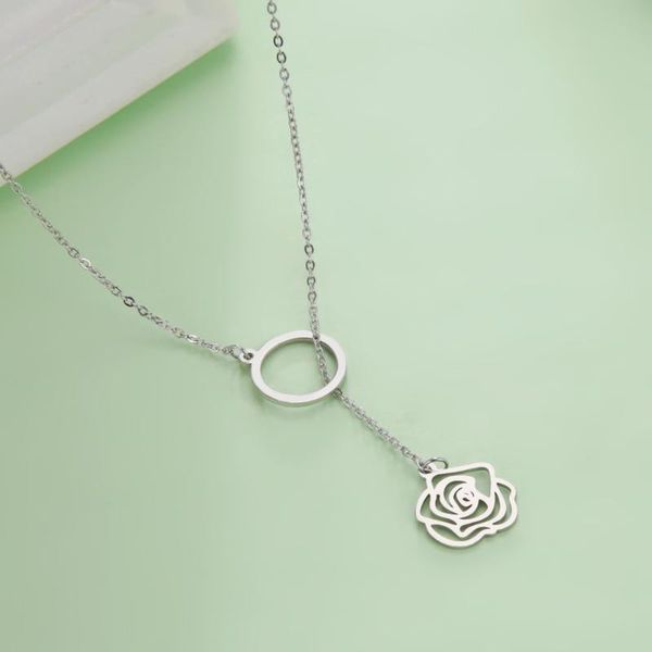 pendant necklaces cazador stainless steel rose necklace for women girls flower choker chain gift fashion jewelry 2021 trend, Silver
pendant necklaces cazador stainless steel rose necklace for women girls flower choker chain gift fashion jewelry 2021 trend, Silver
