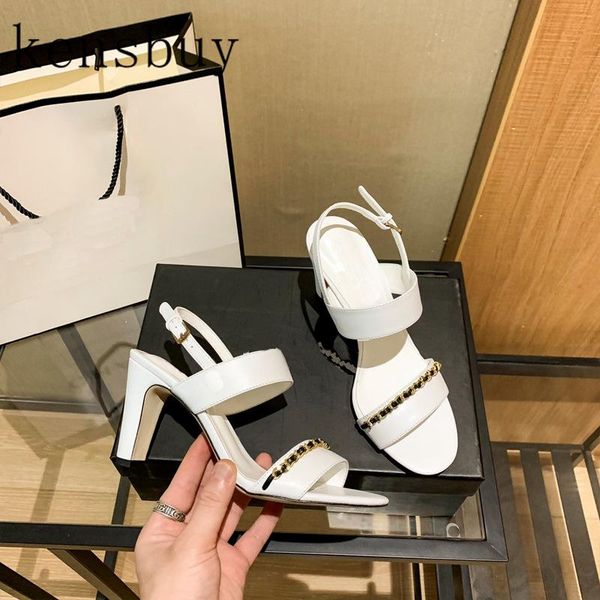 sandals elegant women high heel summer fashion chain decoration weave buckle strap shoes casual career concise stiletto, Black
sandals elegant women high heel summer fashion chain decoration weave buckle strap shoes casual career concise stiletto, Black