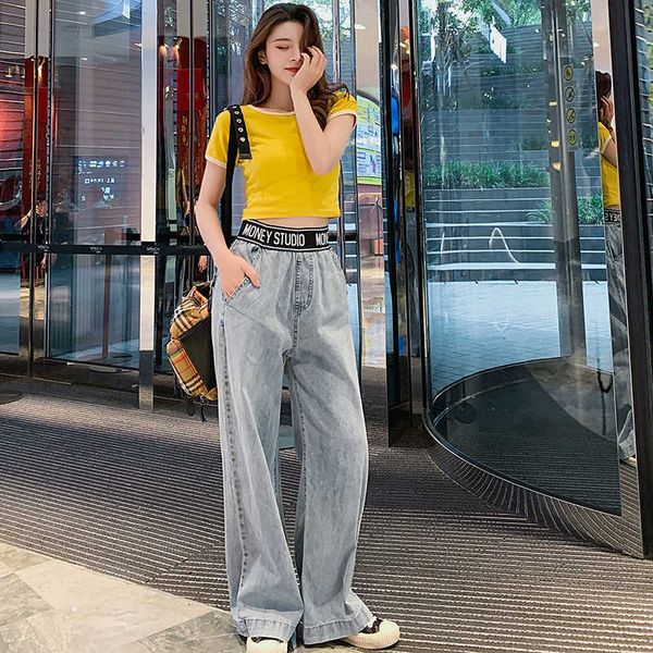 women's jeans plus size 2021 spring summer loose wide leg women letter print elastic band high waist long denim pants 7ntx, Blue
women's jeans plus size 2021 spring summer loose wide leg women letter print elastic band high waist long denim pants 7ntx, Blue
