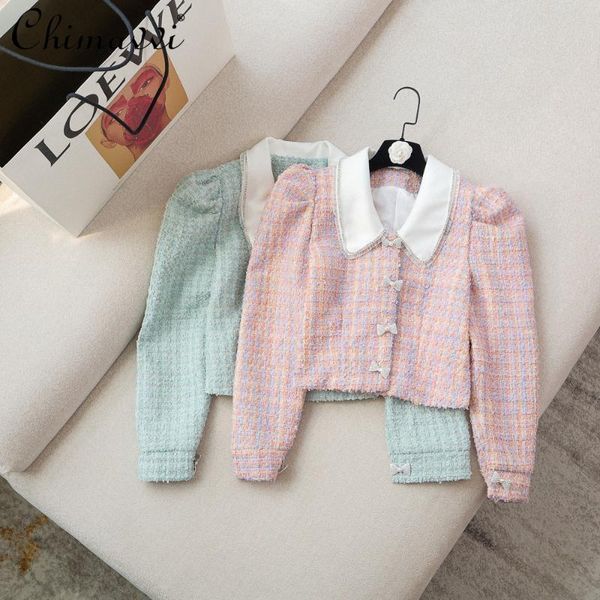 women's jackets sweet elegant 2021 autumn lapel long sleeve bowknot button plaid cardigan slimming short woolen coat, Black;brown
women's jackets sweet elegant 2021 autumn lapel long sleeve bowknot button plaid cardigan slimming short woolen coat, Black;brown