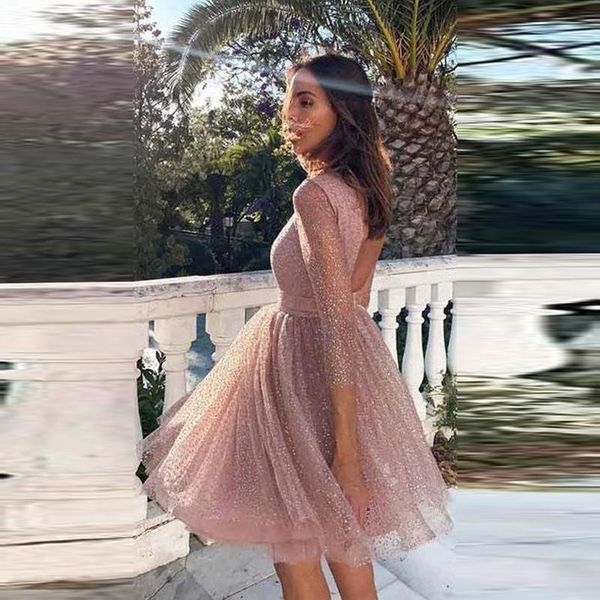 party dresses pink tulle elegant homecoming 2021 knee length backless 3/4 sleeve illusion prom shiny summer, White;black
party dresses pink tulle elegant homecoming 2021 knee length backless 3/4 sleeve illusion prom shiny summer, White;black