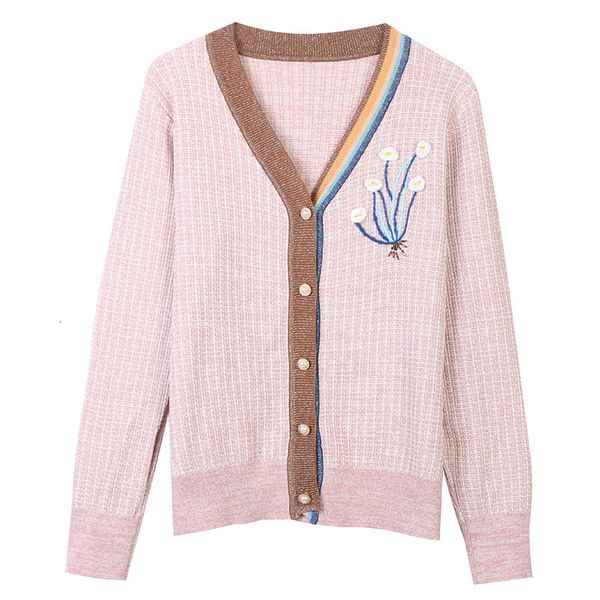 knits v-neck women knitted coat female long-sleeved flower embroidery thin cardigan sweater, White
knits v-neck women knitted coat female long-sleeved flower embroidery thin cardigan sweater, White