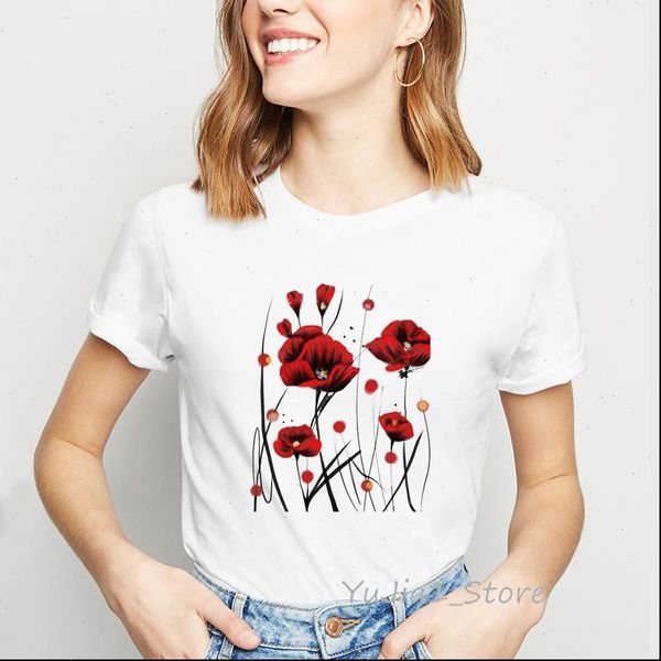 womens t shirts fiery poppies flowers print shirt women clothes vogue romantic rose pattern tshirt femme 90s aesthetic, White
womens t shirts fiery poppies flowers print shirt women clothes vogue romantic rose pattern tshirt femme 90s aesthetic, White