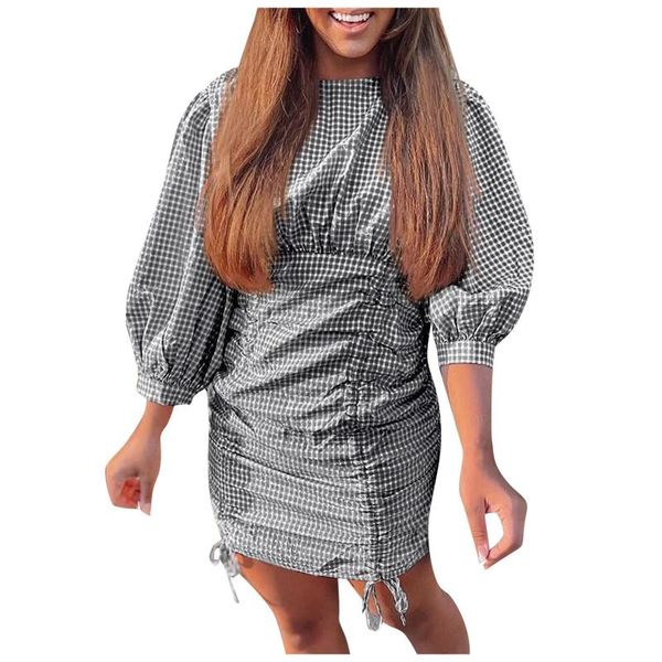 casual dresses vintage dress women's drawstring stitched o neck lantern sleeve plaid pleated mini vestidos mujer verano 2021, Black;gray
casual dresses vintage dress women's drawstring stitched o neck lantern sleeve plaid pleated mini vestidos mujer verano 2021, Black;gray
