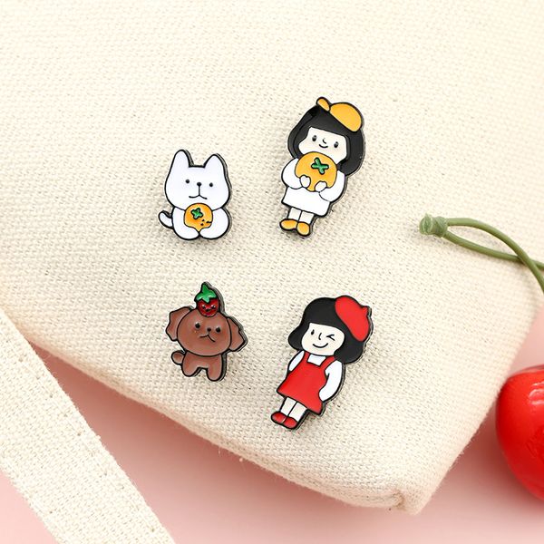 japanese fresh orange girl modelling brooches lovely cat dog alloy collar accessories for children sunhat schoolbag badge pins wholesale, Gray
japanese fresh orange girl modelling brooches lovely cat dog alloy collar accessories for children sunhat schoolbag badge pins wholesale, Gray