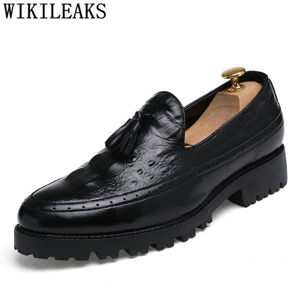 dress shoes crocodile men oxford brand formal leather coiffeur italian classic elegant sapato masculino, Black 
dress shoes crocodile men oxford brand formal leather coiffeur italian classic elegant sapato masculino, Black
