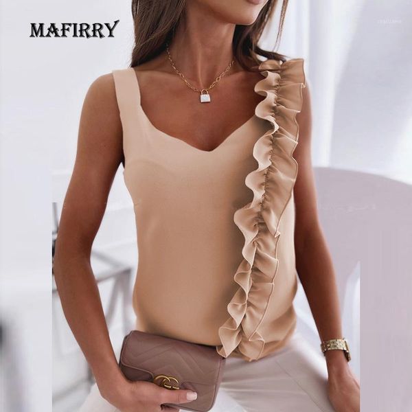 women's blouses & shirts women v neck solid slim fit blouse summer ruffles sleeveless hollow out elegant lady streetwear casual bl, White
women's blouses & shirts women v neck solid slim fit blouse summer ruffles sleeveless hollow out elegant lady streetwear casual bl, White