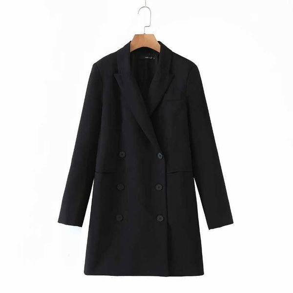 plus size women's long jacket autumn double-breasted sleeve ladies blazer elegant female suit 210527, White;black
plus size women's long jacket autumn double-breasted sleeve ladies blazer elegant female suit 210527, White;black