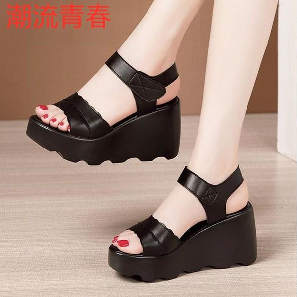 dress shoes women's sandals plus size 34-43 summer open toe leather ladies shoe women platform 6cm heels female, Black
dress shoes women's sandals plus size 34-43 summer open toe leather ladies shoe women platform 6cm heels female, Black