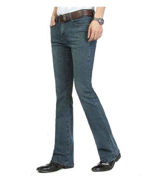 jeans fashion men's japanese and korean wide-leg casual flared jeans blue