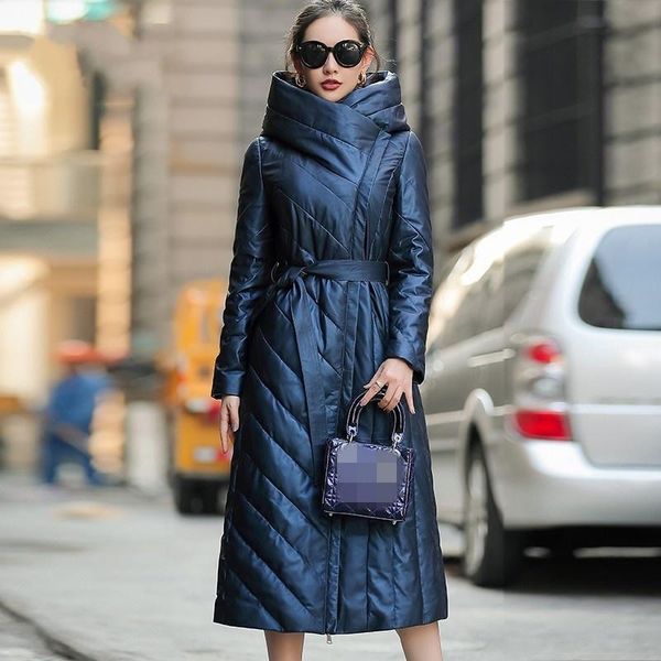 women's leather & faux long coat with a hood, genuine elegant female lambs'garment for office, thick jacket, high-quality winter f, Black
women's leather & faux long coat with a hood, genuine elegant female lambs'garment for office, thick jacket, high-quality winter f, Black
