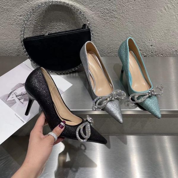 pointed toe women sandals slippers rhinestone bow design crystal thin high heels shining bling fashion pumps party shoes dress, Black
pointed toe women sandals slippers rhinestone bow design crystal thin high heels shining bling fashion pumps party shoes dress, Black