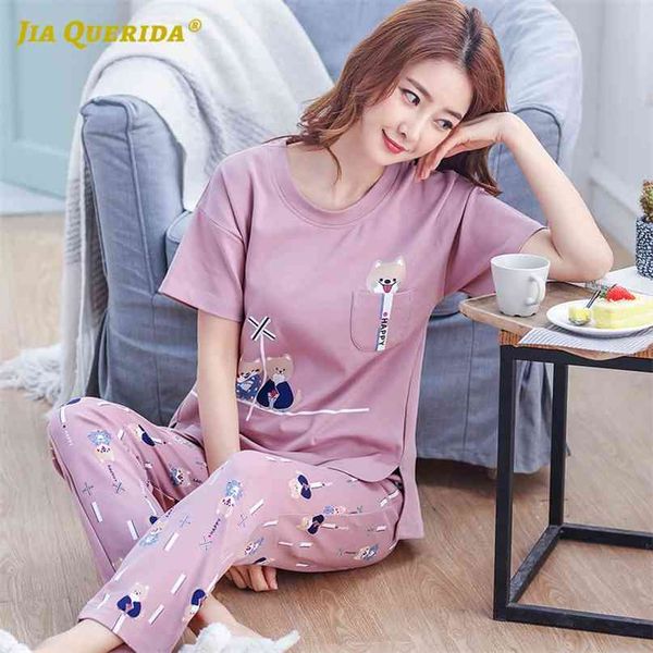 fashion spring pajamas sets homesuit homeclothes short sleeve long pants cartoon printing crew neck sleepwear pj set 210924, Black;red
fashion spring pajamas sets homesuit homeclothes short sleeve long pants cartoon printing crew neck sleepwear pj set 210924, Black;red