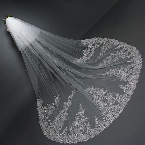 bridal veils bride veil korean big tail wedding dress head yarn sequin lace long hair accessories, Black
bridal veils bride veil korean big tail wedding dress head yarn sequin lace long hair accessories, Black