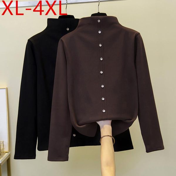 plus size t-shirt missfansiqi autumn women high collar long sleeve button cotton large loose casual tees xl 2xl 3xl 4xl, Black
plus size t-shirt missfansiqi autumn women high collar long sleeve button cotton large loose casual tees xl 2xl 3xl 4xl, Black