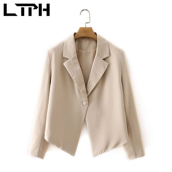 ltph irregular short women blazers casual jackets single button long sleeve pleating hem lady suit coat summer 210423, White;black
ltph irregular short women blazers casual jackets single button long sleeve pleating hem lady suit coat summer 210423, White;black
