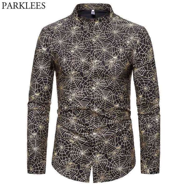 fashion spider web bronzing nightclub shirt men brand mandarin collar dress shirts men evening party prom halloween costume 210522, White;black
fashion spider web bronzing nightclub shirt men brand mandarin collar dress shirts men evening party prom halloween costume 210522, White;black