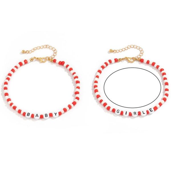 anklets 2pcs/set cute acrylic baby girls letter bracelets seed beaded on foot barefoot sandals for women jewelry, Red;blue
anklets 2pcs/set cute acrylic baby girls letter bracelets seed beaded on foot barefoot sandals for women jewelry, Red;blue