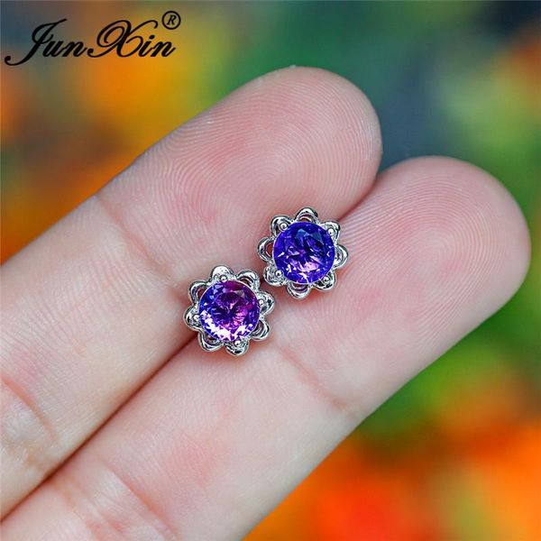 stud rainbow fire crystal flower earrings silver color purple red green zircon stone for women wedding cz, Golden;silver
stud rainbow fire crystal flower earrings silver color purple red green zircon stone for women wedding cz, Golden;silver