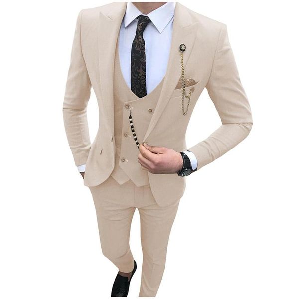 men's suits & blazers men slim fit 3 pieces prom tuxedos peaked lapel blazer groomsmen wedding tailor made costume homme (jacket+vest+p, White;black
men's suits & blazers men slim fit 3 pieces prom tuxedos peaked lapel blazer groomsmen wedding tailor made costume homme (jacket+vest+p, White;black