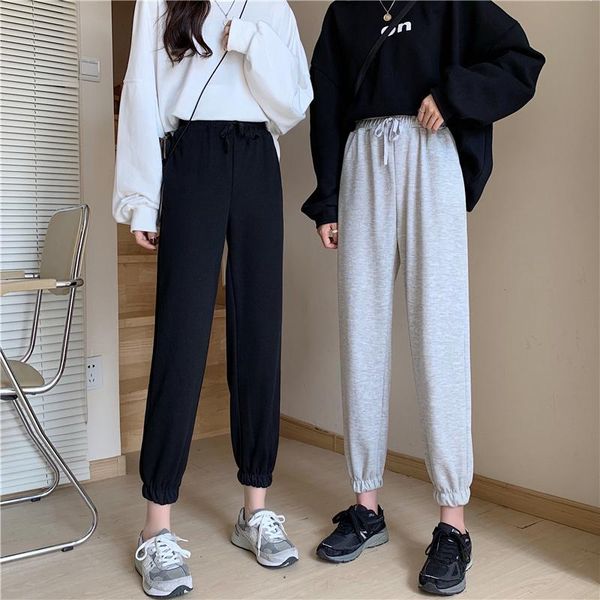women's pants & capris 2021 autumn casual cropped sweatpants loose, Black;white
women's pants & capris 2021 autumn casual cropped sweatpants loose, Black;white