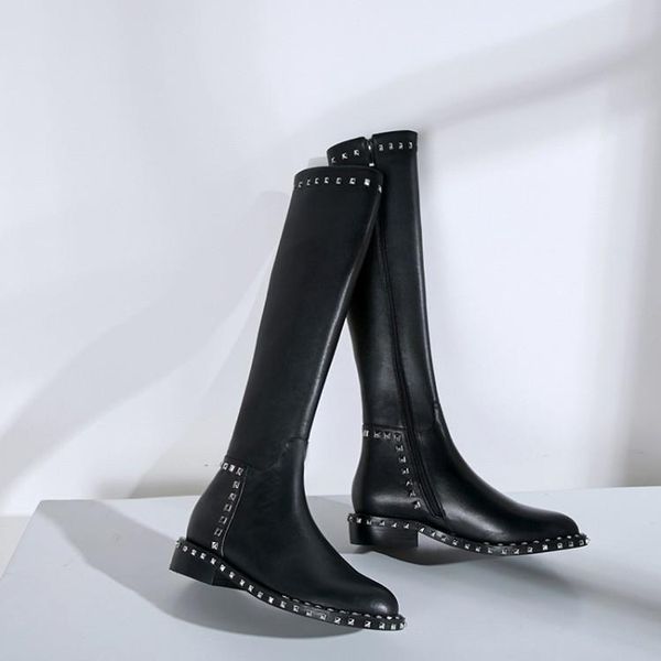 boots zipper straight metal rider low leg women's heel leather high side large, Black
boots zipper straight metal rider low leg women's heel leather high side large, Black