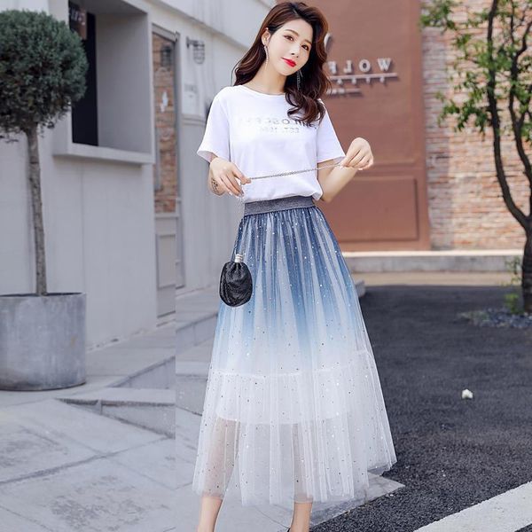 spring& summer elastic high waist thin starry sky mesh skirt casual elegant sweet women a-line long skirts, Black
spring& summer elastic high waist thin starry sky mesh skirt casual elegant sweet women a-line long skirts, Black