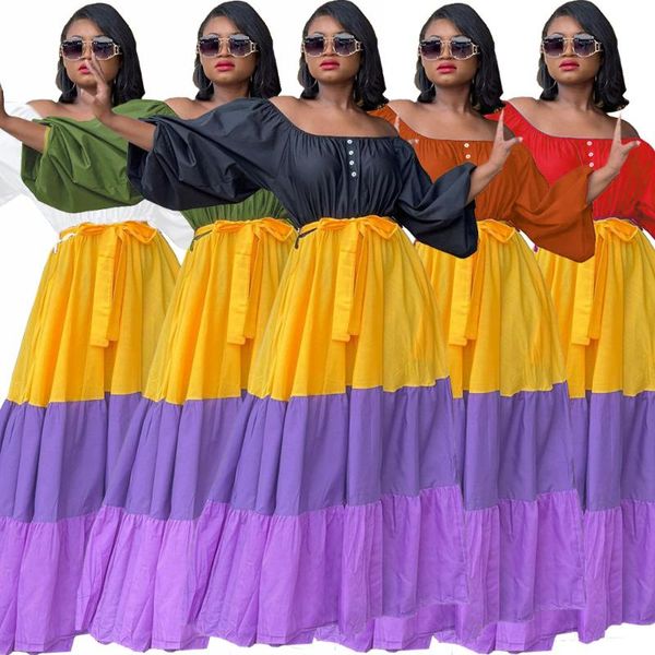 casual dresses elegant color block patchwork cake dress women off the shoulder waist lantern sleeve bandage long robe plus size 4xl, Black;gray
casual dresses elegant color block patchwork cake dress women off the shoulder waist lantern sleeve bandage long robe plus size 4xl, Black;gray