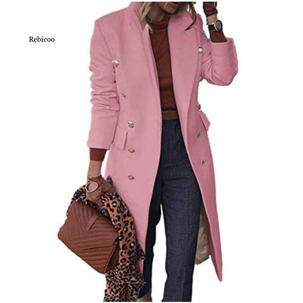 women's wool & blends woolen coat women white pink khaki lapel fashion slim autumn winter plus size temperament long jacket, Black
women's wool & blends woolen coat women white pink khaki lapel fashion slim autumn winter plus size temperament long jacket, Black