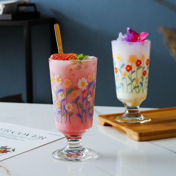 280ml 9.5oz korean style daisy flower printed glasses goblet water juice milk drinking glass cup wine
280ml 9.5oz korean style daisy flower printed glasses goblet water juice milk drinking glass cup wine