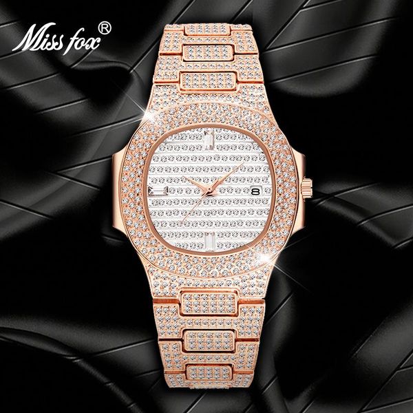 wristwatches missfox male watch luxury brand hip hop iced out diamond square men's quartz calendar steel clock reloj hombre, Slivery;brown
wristwatches missfox male watch luxury brand hip hop iced out diamond square men's quartz calendar steel clock reloj hombre, Slivery;brown