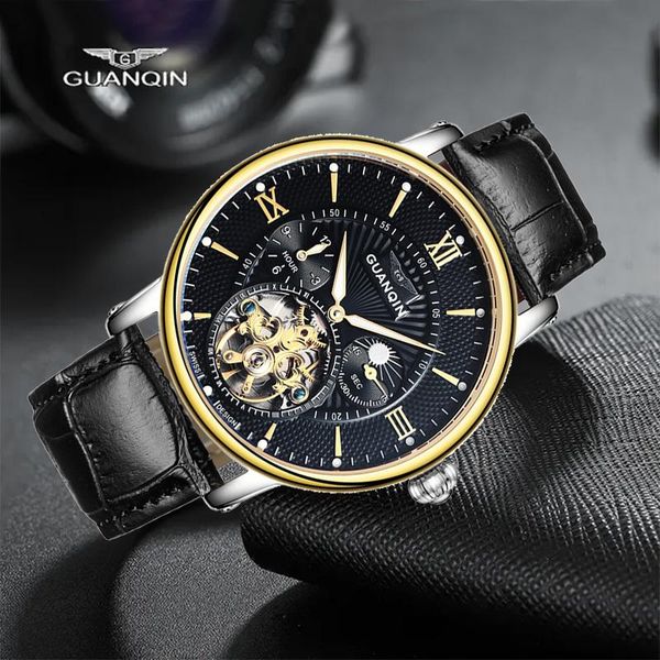 wristwatches guanqin fashion car tourbillon manual watch machine automatic surface leather strap 30m waterproof luminous moon phase, Slivery;brown
wristwatches guanqin fashion car tourbillon manual watch machine automatic surface leather strap 30m waterproof luminous moon phase, Slivery;brown