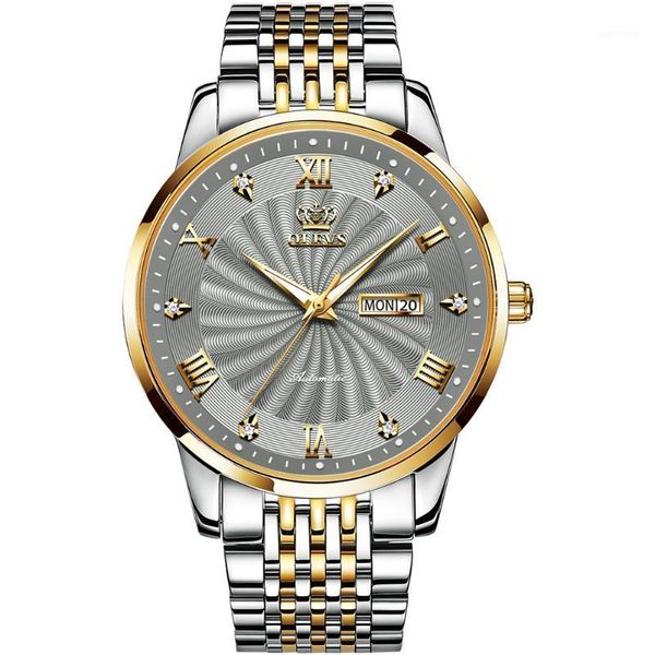 men mechanical watch automatic sport stainless steel waterproof wristwatches, Slivery;brown
men mechanical watch automatic sport stainless steel waterproof wristwatches, Slivery;brown